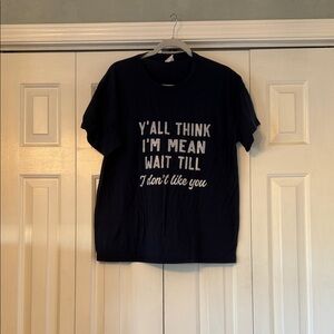 Unlisted Navy Short Sleeve Tee with White Text